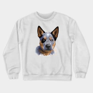 Cute Australian Cattle Dog Drawing Crewneck Sweatshirt